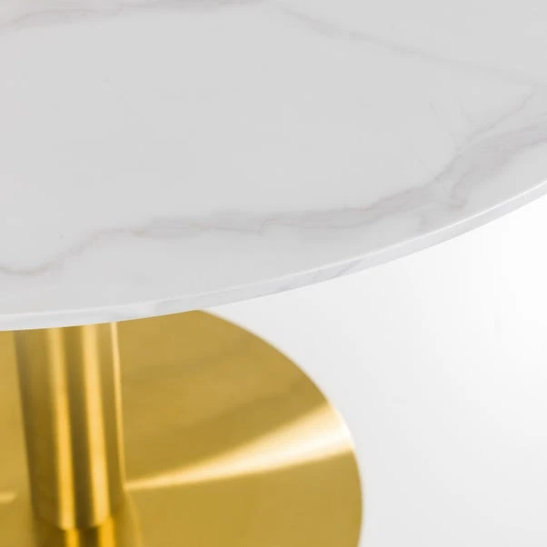 Palermo 4 Seater Round Pedestal Dining Table, White 7 Palermo 4 Seater Round Pedestal Dining Table, White - Image 5