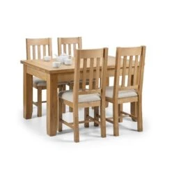 Astoria 4-6 Seater Rectangular Extendable Dining Table, Solid Oak -Home Luxe Studio 30794571 alt04