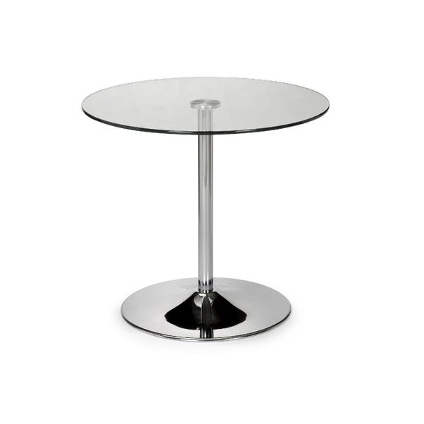 Kudos 4 Seater Round Glass Top Pedestal Dining Table, Silver 4 Kudos 4 Seater Round Glass Top Pedestal Dining Table, Silver - Image 2