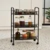 Black Mesh 3 Tier Storage Trolley -Home Luxe Studio 30795874