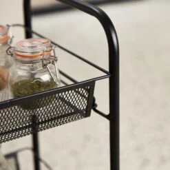 Black Mesh 3 Tier Storage Trolley 7 Black Mesh 3 Tier Storage Trolley -Home Luxe Studio 30795874 alt02