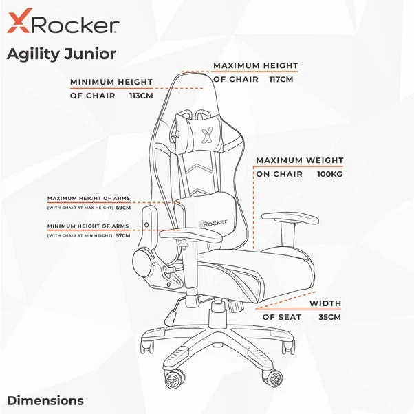 X Rocker Agility Junior Esports Gaming Chair 15 X Rocker Agility Junior Esports Gaming Chair - Image 13