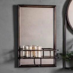 Millbury Rectangle Wall Mirror With Shelf