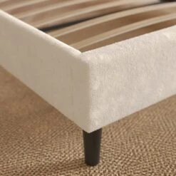 Alara Pleated Teddy Fabric Bed Frame 33 Alara Pleated Teddy Fabric Bed Frame -Home Luxe Studio 30800163 alt02