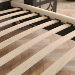 Alara Pleated Teddy Fabric Bed Frame 34 Alara Pleated Teddy Fabric Bed Frame -Home Luxe Studio 30800163 alt03