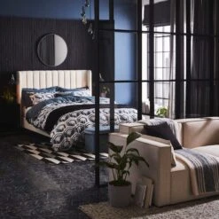 Alara Pleated Teddy Fabric Bed Frame 39 Alara Pleated Teddy Fabric Bed Frame -Home Luxe Studio 30800163 alt08