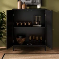Franco Small Cabinet, Black 12 Franco Small Cabinet, Black -Home Luxe Studio 30801911 alt02