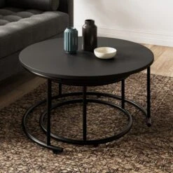 Fulton Coffee Nest Of Tables, Black 9 Fulton Coffee Nest Of Tables, Black -Home Luxe Studio 30803124 alt02