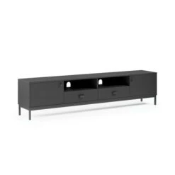 Fulton Extra Wide TV Unit, Black For TVs Up To 80" 9 Fulton Extra Wide TV Unit, Black For TVs Up To 80" -Home Luxe Studio 30803125 alt01