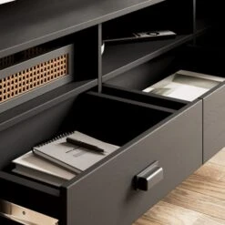 Fulton Extra Wide TV Unit, Black For TVs Up To 80" 10 Fulton Extra Wide TV Unit, Black For TVs Up To 80" -Home Luxe Studio 30803125 alt02