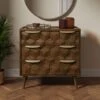 Hex 3 Drawer Chest, Dark Wood 2 Hex 3 Drawer Chest, Dark Wood -Home Luxe Studio 30803277