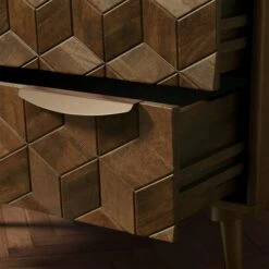 Hex 3 Drawer Chest, Dark Wood 11 Hex 3 Drawer Chest, Dark Wood -Home Luxe Studio 30803277 alt03