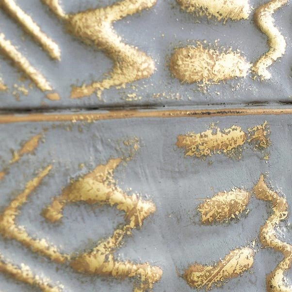 Antiqued White And Gold Textured Metal Wall Art 6 Antiqued White And Gold Textured Metal Wall Art - Image 4