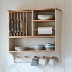 Churchgate Kitchen Wall Storage Unit With Plate Rack And Kitchen Roll Holder 11 Churchgate Kitchen Wall Storage Unit With Plate Rack And Kitchen Roll Holder -Home Luxe Studio 30804304 alt07