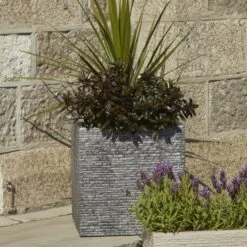 Large 38cm Square Slate Planter 8 Large 38cm Square Slate Planter -Home Luxe Studio 30804438 alt02