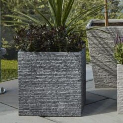 Large 38cm Square Slate Planter 9 Large 38cm Square Slate Planter -Home Luxe Studio 30804438 alt03