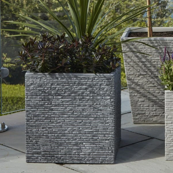 Large 38cm Square Slate Planter 6 Large 38cm Square Slate Planter - Image 4