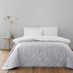 Belle Floral Grey Bedspread 5 Belle Floral Grey Bedspread -Home Luxe Studio 30807335