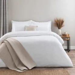 Croston Waffle White Duvet Cover And Pillowcase Set 30 Croston Waffle White Duvet Cover And Pillowcase Set -Home Luxe Studio 30807784