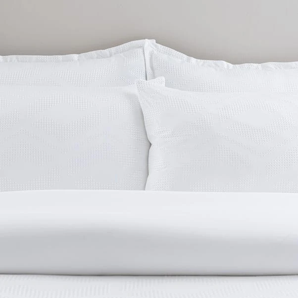 Croston Waffle White Duvet Cover And Pillowcase Set 8 Croston Waffle White Duvet Cover And Pillowcase Set - Image 6