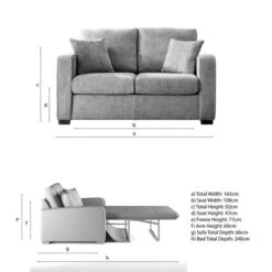 Carson Deep Sit Chunky Chenille Luxury 2 Seater Double Sofa Bed -Home Luxe Studio 30808315 alt09