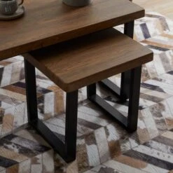 Freddie Nest Coffee Table, Rustic Wood Effect -Home Luxe Studio 30809245 alt01