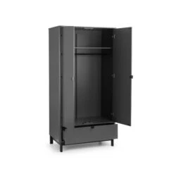 Chloe Double 1 Drawer Wardrobe, Grey 11 Chloe Double 1 Drawer Wardrobe, Grey -Home Luxe Studio 30809992 alt02