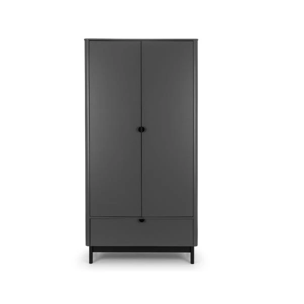 Chloe Double 1 Drawer Wardrobe, Grey 6 Chloe Double 1 Drawer Wardrobe, Grey - Image 4