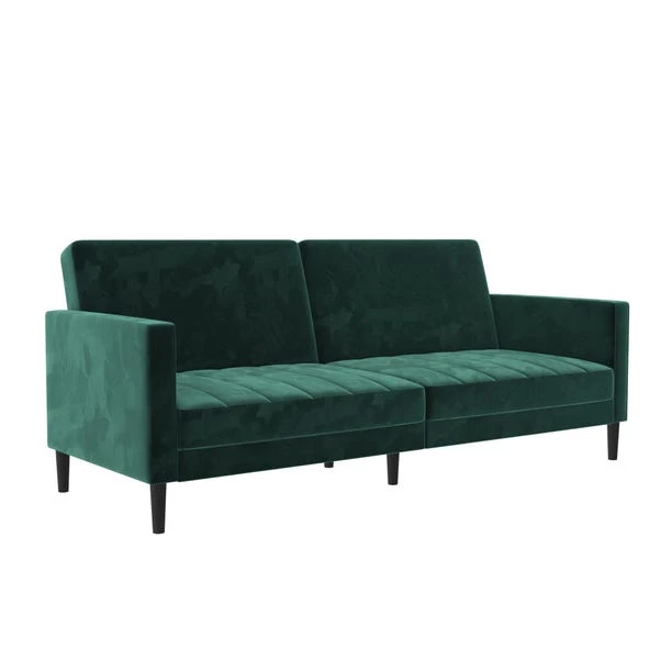 Liam Velvet Clic Clac Green Double Sofa Bed 3 Liam Velvet Clic Clac Green Double Sofa Bed
