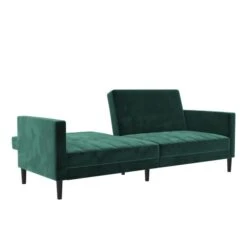 Liam Velvet Clic Clac Green Double Sofa Bed 9 Liam Velvet Clic Clac Green Double Sofa Bed -Home Luxe Studio 30812131 alt02