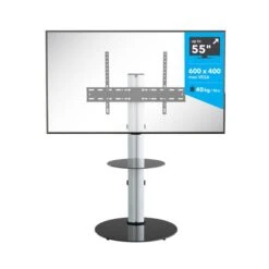 Eno Pedestal TV Stand With Shelf For TVs Up To 55" 25 Eno Pedestal TV Stand With Shelf For TVs Up To 55" -Home Luxe Studio 30812409 alt02