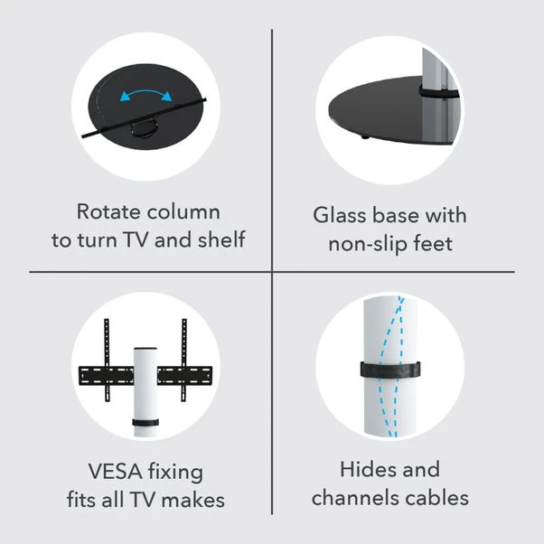 Eno Pedestal TV Stand With Shelf For TVs Up To 55" 13 Eno Pedestal TV Stand With Shelf For TVs Up To 55" - Image 11