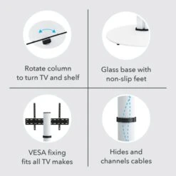 Eno Pedestal TV Stand With Shelf For TVs Up To 55" 19 Eno Pedestal TV Stand With Shelf For TVs Up To 55" -Home Luxe Studio 30812410 alt03