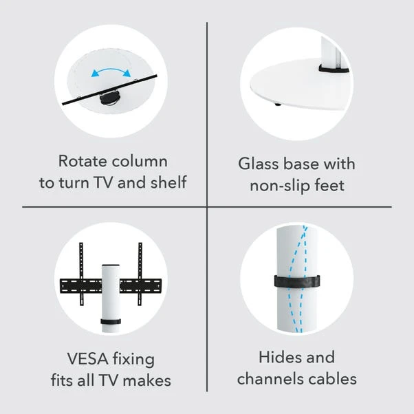 Eno Pedestal TV Stand With Shelf For TVs Up To 55" 6 Eno Pedestal TV Stand With Shelf For TVs Up To 55" - Image 4