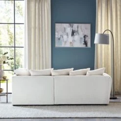 Blake Cosy Sherpa Quilted Arm Corner Chaise Ivory -Home Luxe Studio 30813124 alt03