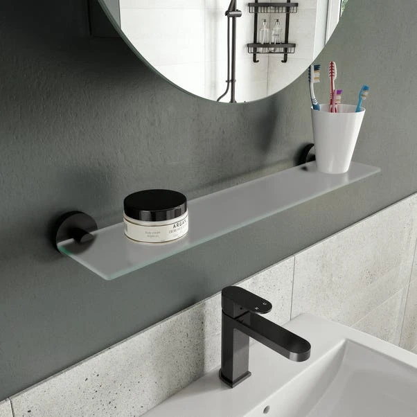 Epsom Flexi-FixTM Matt Black Glass Shelf 7 Epsom Flexi-FixTM Matt Black Glass Shelf - Image 5