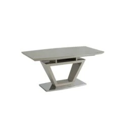 Aspen 4-6 Seater Rectangular Extendable Round Top Dining Table, Glass Top -Home Luxe Studio 30816918 alt02