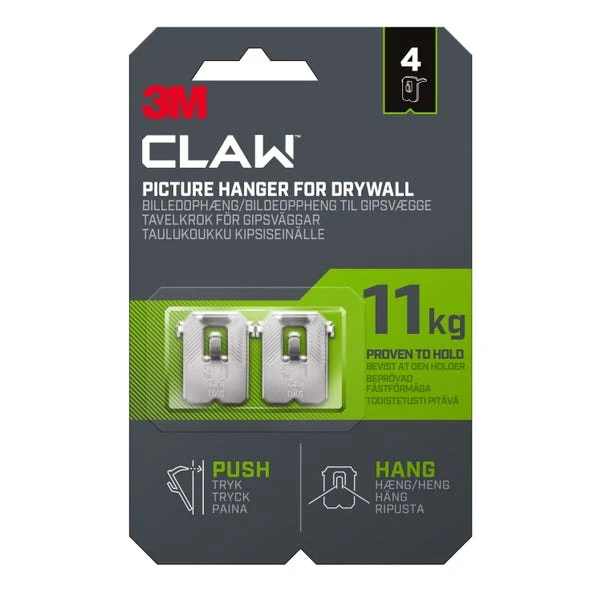 3M CLAW™ Plasterboard Picture And Mirror Hooks, 11 Kg 3 3M CLAW™ Plasterboard Picture And Mirror Hooks, 11 Kg