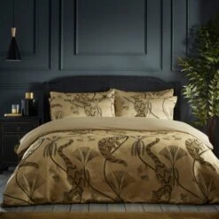 Paoletti Moondusk Gold Duvet Cover & Pillowcase Set 23 Paoletti Moondusk Gold Duvet Cover & Pillowcase Set -Home Luxe Studio 30824164 alt01