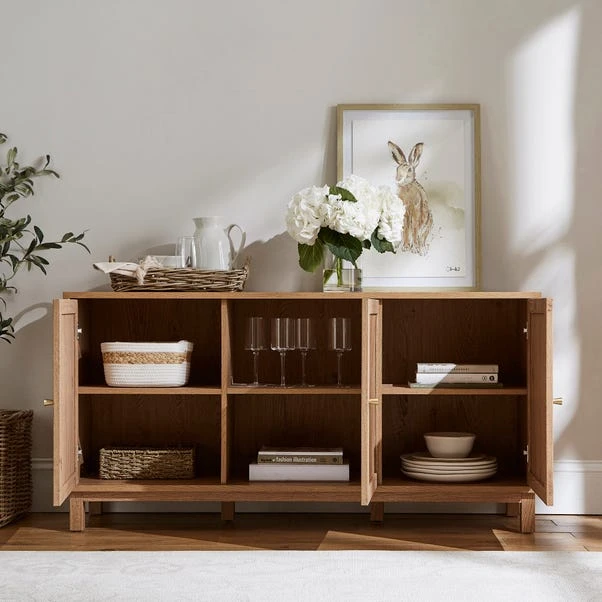 Hadley 3 Door Sideboard, Oak Effect 4 Hadley 3 Door Sideboard, Oak Effect - Image 2