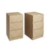 Set Of 2 Taranto 3 Drawer Bedside Tables, Oak Effect 1 Set Of 2 Taranto 3 Drawer Bedside Tables, Oak Effect -Home Luxe Studio 30825681