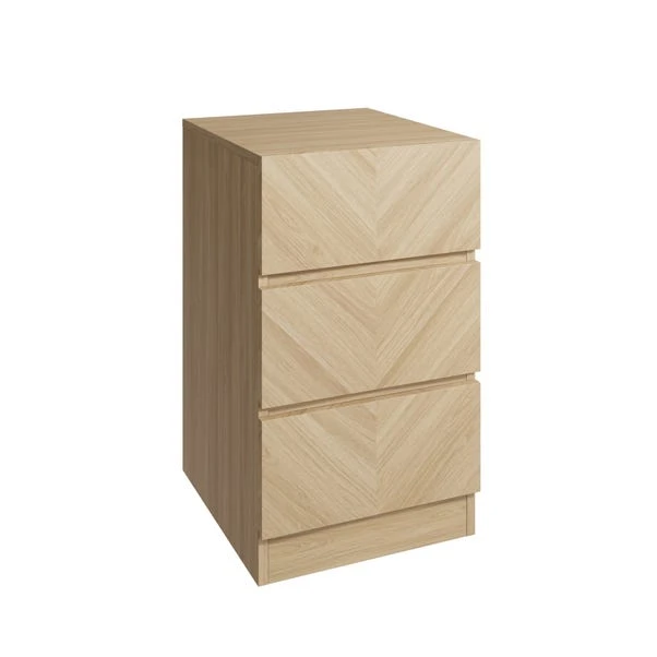 Set Of 2 Taranto 3 Drawer Bedside Tables, Oak Effect 5 Set Of 2 Taranto 3 Drawer Bedside Tables, Oak Effect - Image 3