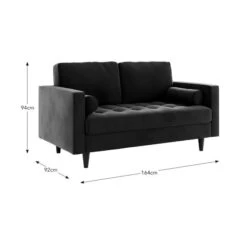 Zoe Velvet 2 Seater Sofa 36 Zoe Velvet 2 Seater Sofa -Home Luxe Studio 30825925 alt09