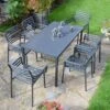 Cube Dining Table With 6 Doga Chair Set Anthracite 2 Cube Dining Table With 6 Doga Chair Set Anthracite -Home Luxe Studio 30826760