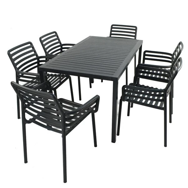 Cube Dining Table With 6 Doga Chair Set Anthracite 6 Cube Dining Table With 6 Doga Chair Set Anthracite - Image 4
