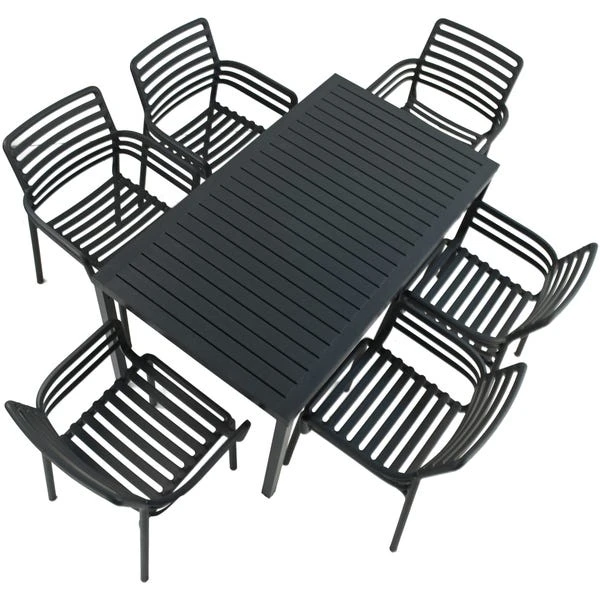Cube Dining Table With 6 Doga Chair Set Anthracite 9 Cube Dining Table With 6 Doga Chair Set Anthracite - Image 7