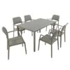 Cube Dining Table With 6 Bora Chair Set Turtle Dove -Home Luxe Studio 30826763