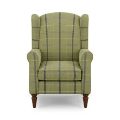 Oswald Check Armchair, Green 13 Oswald Check Armchair, Green -Home Luxe Studio 30827410 alt02