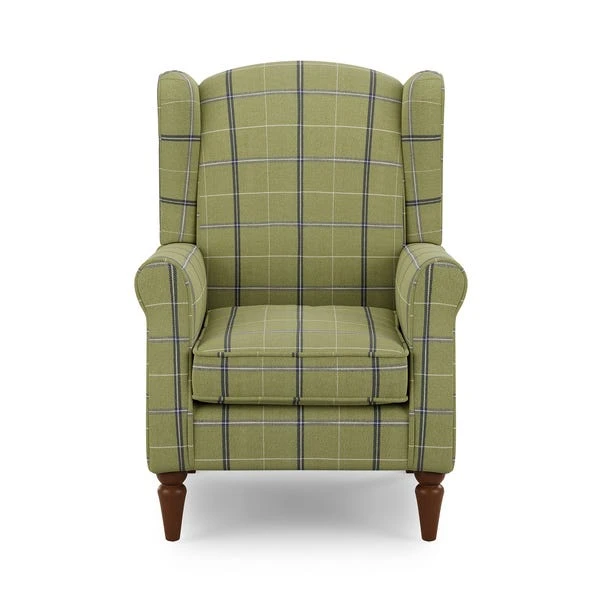 Oswald Check Armchair, Green 5 Oswald Check Armchair, Green - Image 3