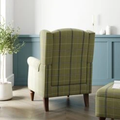 Oswald Check Armchair, Green 17 Oswald Check Armchair, Green -Home Luxe Studio 30827410 alt06